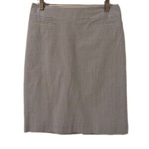 Brooks Brothers Pencil Skirt Size 4P Blue And White Vertical Stripes